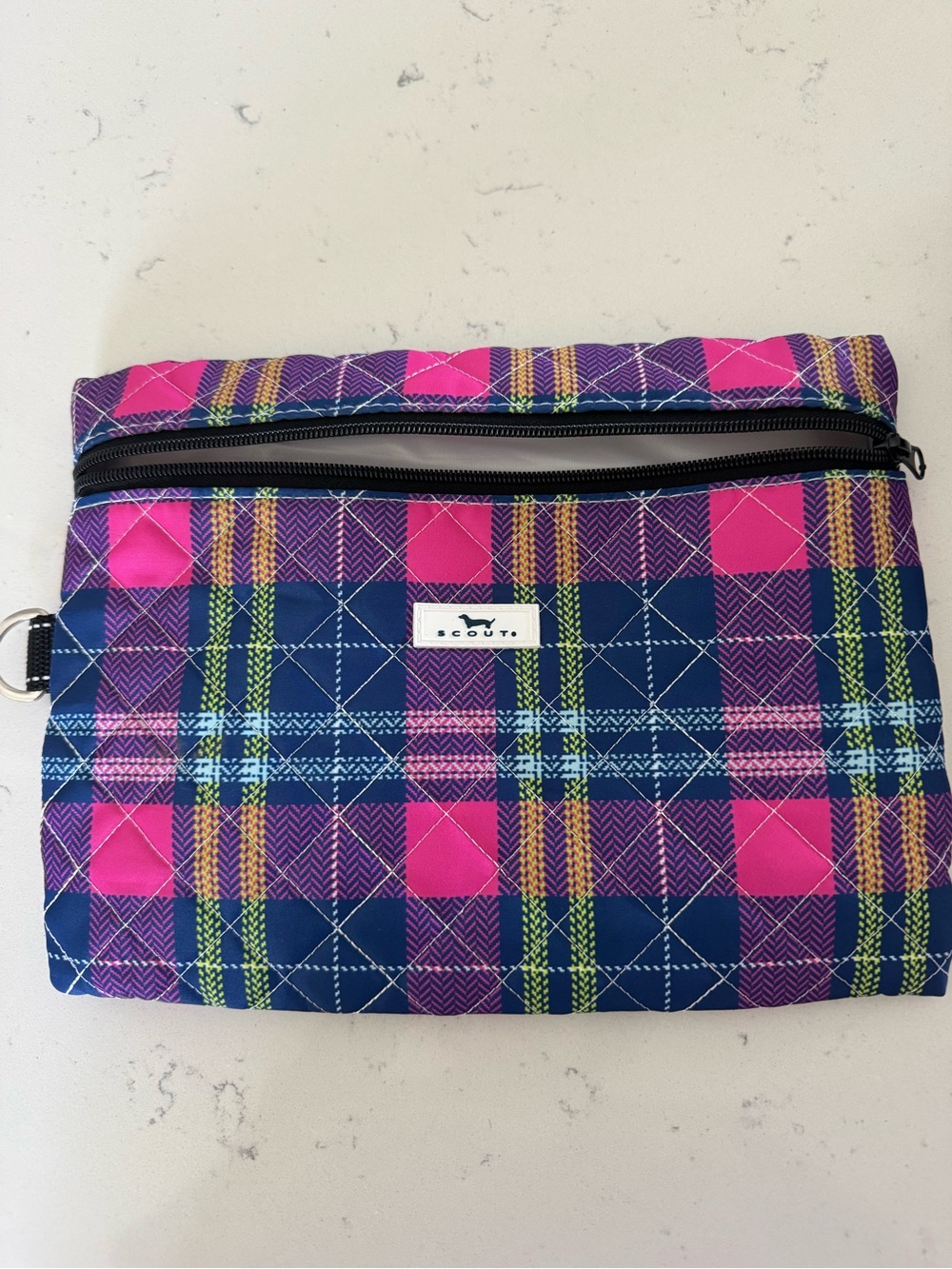 Scout Pink and Purple Plaid Cosmetic Pouch